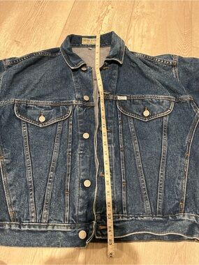 90s Vintage Guess Blue Denim Jacket with Green Label Detail